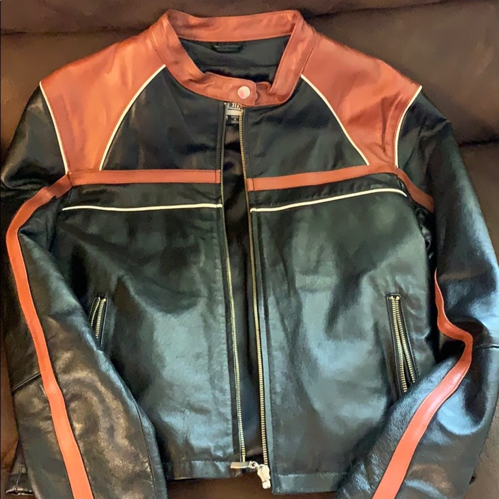 Leather motorcycle jacket